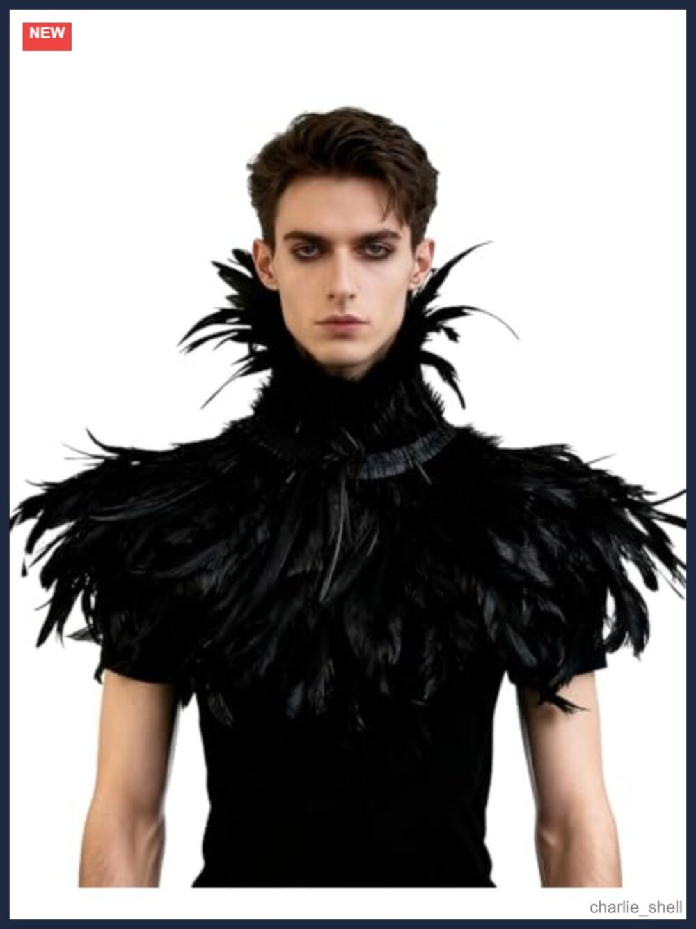 Handmade Natural Feather Shrug Cape Shawl Collar Costume